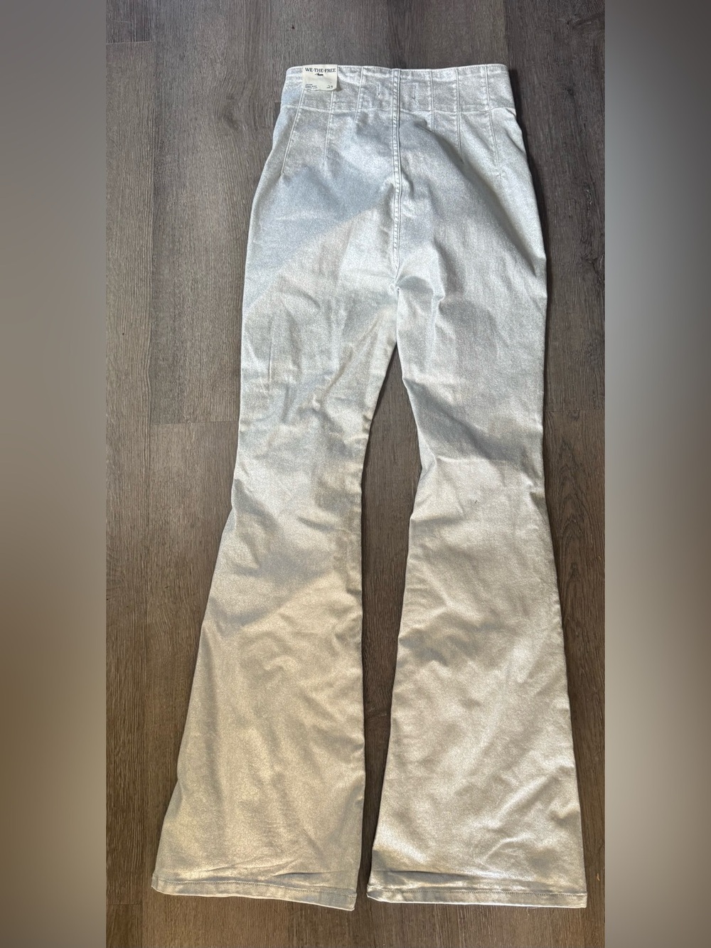 Free People We The Free Jayde Metallic Flare Jeans - Picture 6 of 7